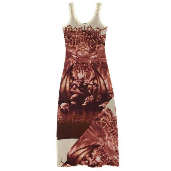 RARE VINTAGE JEAN PAUL GAULTIER TATTOO SATAN DRESS - Picture 13 of 16